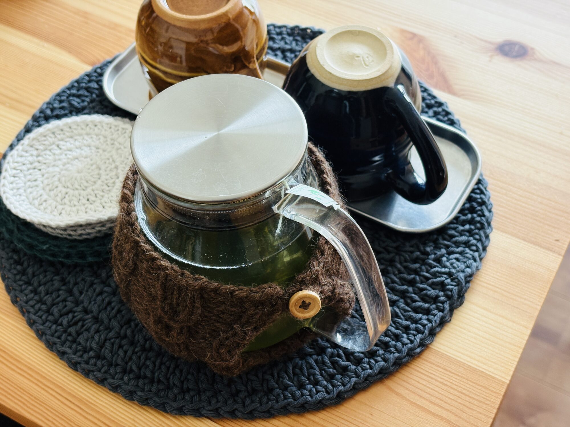 おいしいおやつと編み物時間のお知らせ